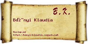 Bányi Klaudia névjegykártya