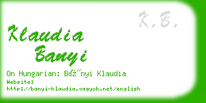 klaudia banyi business card